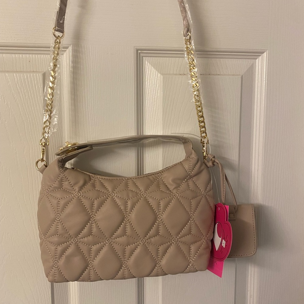 Betsey Johnson Quilted Crossbody with Bonus Pouch NWT